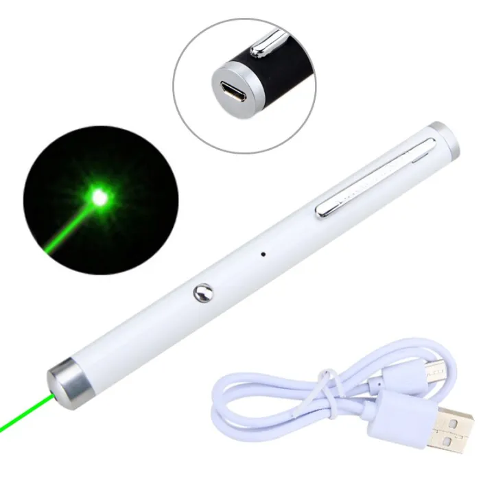 Green Laser USB Rechargeable Powerful 1mW Beam Lazer Pointer Pen High ...