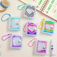 Photo Holder Photo Album Keychain Mini Cute 2 Inch Transparent Holds 16 Photos Card Holder Love Heart K-pop Card Holder