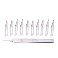 【YF】 10pcs Carbon Surgical Scalpel Blades Engraving Sculpture Cutting Tools  1pcs Handle