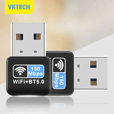 [Vktech] 150Mbps การ์ดเน็ตเวิร์กไร้สายฟรีไดร์เวอร์มินิ USB อีเธอร์เน็ทไวไฟบลูทูธดองเกิลเข้ากันได้5.0 Iee 802.11N ปลั๊กแอนด์เพลย์สำหรับเดสก์ท็อป