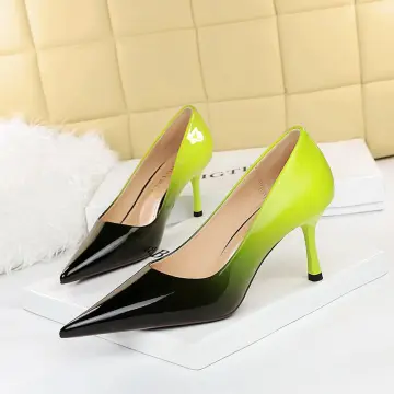 New Sexy Women Gradient Patent Leather Stilettos Pumps Fashion