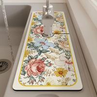 Sink Faucet Drain Pad Table Mat Toilet Diatom Mud Absorbent Pad Non-slip Anti-mildew Mat For Kitchen Countertop Drain Pad