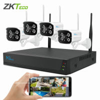 ZKTeco V400 ชุดกล้องวงจรปิดไร้สาย IP Camera NVR KIT 4*1080p กล้องวงจรปิดWiFI CCTV KIT Auto Tracking APP