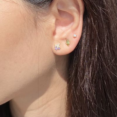 finely.yours 925 Stering Silver Jewelry| ต่างหูเงินแท้ 92.5% ชุบทอง 14K ประดับพลอยรูปผีเสื้อ // Cutie erfly Earrings บริการเก็บเงินปลายทาง