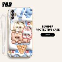 YBD เคส3D ใหม่สำหรับ Infinix Tecno Spark 7 7T KF6 7 Pro เคสตัวการ์ตูนคู่รักน่ารักกรณีโทรศัพท์รูปแบบนิ่ม