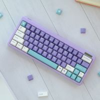 129 Keycaps แมกโนเลีย PBT เชอร์รี่โปรไฟล์ Keycaps สีย้อมระเหิด PBT สำหรับสวิตช์ MX เชอร์รี่ GK61 NT75คีย์บอร์ดแบบกลไก C64