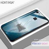 Hontingaเคสโทรศัพท์สำหรับVIVO V7 Plusกรณีแฟชั่นStarry Sky Luxury TPUสีสันCoque SHELLกระจกเทมเปอร์ปลอก