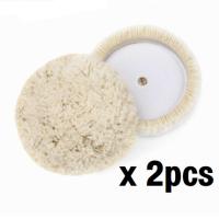 2ชิ้น ขนแกะหน้าเดียว 9นิ้ว VELCRO WOOL BUFFING PAD SINGLE SIDED 9inch