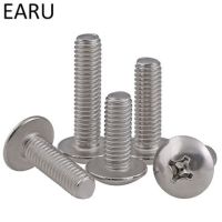 Standard 304 Stainless Steel Round Pan Flat Mushroom Truss Phillips Cross Head Screws Bolt For Machine M8*16/20/25/30/35/40-60mm Nails Screws  Fastene