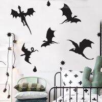 (สติ๊กเกอร์และรูปลอกผนัง) ดราก้อนเบอร์ุง Siluet Dhutan Dinosaurus Tema Anak-Anak Kamar Dekorasi Vinyl Dinker Yang Dapat Dilepas Inding Pape