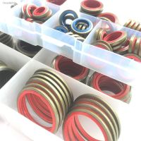 ℡◑✶ 245/100pcs High Press Hydralic Rubber Oil Pipe Seal Gasket NBR Metal Seal Ring Assortment Kits Oil Pipe Seal Ring Rubber Gasket