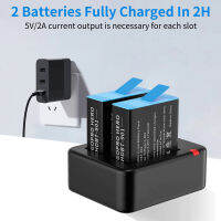 HONGDAK Dual Port Slot Double Battery Charger สำหรับ Gopro Go Pro Hero 11 10 9สีดำพร้อมสาย USB Action กล้องอุปกรณ์เสริม