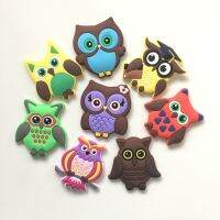 Free shipping 8pcs Cute Cartoon Owl Fridge Magnets Whiteboard Sticker Soft Silicon Gel Refrigerator Magnet Kids gift/home decor