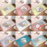 Mochi Cat Peach and Goma Front Door Floor Entrance Mat Interior Kitchen Bathroom Door Mat Bedroom Rug Living Room Floor Mat