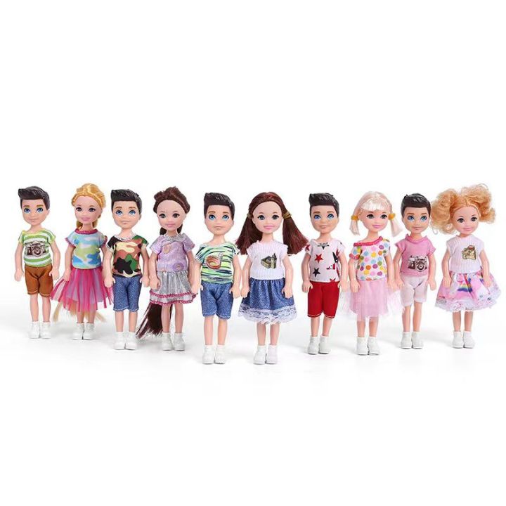 หุ่นขนาดเล็กตุ๊กตาเด็กผู้ชายน่ารักๆรองเท้าตุ๊กตา-gaun-modis-เสื้อผ้าสำหรับตุ๊กตาบาร์บี้ครอบครัว5-5นิ้วมี7รายการ-ล็อต