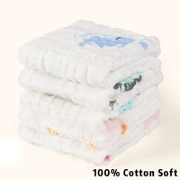 【DT】hot！ 4PCS Baby Cotton 6 Layers Gauze Face Washcloth Squares Hand Newborn Bathing Feeding Kids Handkerchief