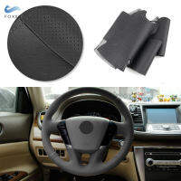 อุปกรณ์เสริมในรถยนต์ id พวงมาลัยหนังสีดำเย็บมือสำหรับ Nissan Teana Murano Z51 Elgrand Quest