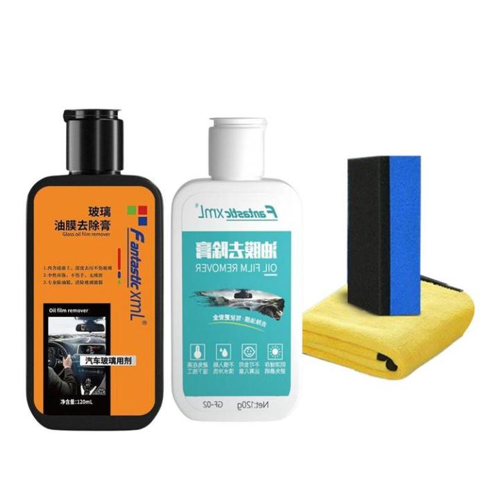 Car Glass Cleaner with Sponge, Car Glass Oil Film Cleaner, Water Spot  Remover, Glass Cleaner for Auto and Home Eliminates Coatings, Bird  Droppings