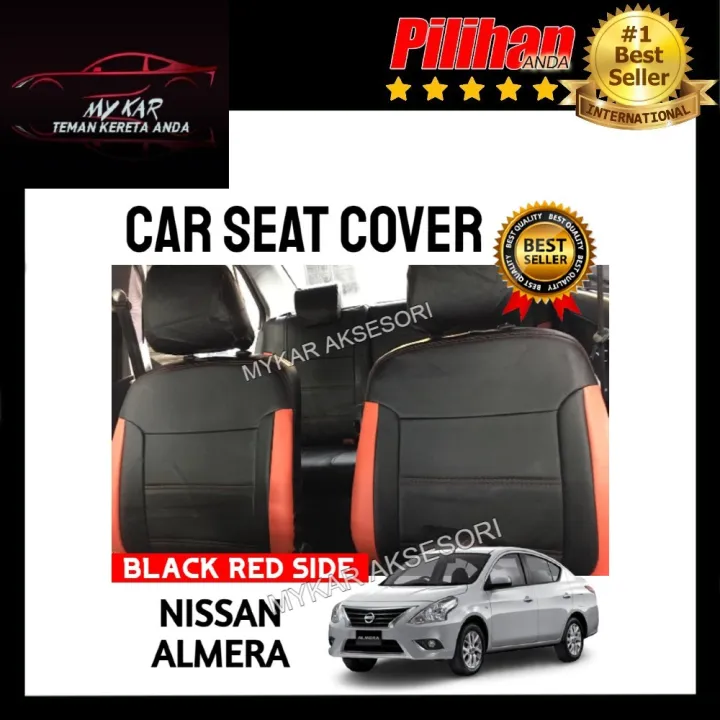 Nissan Almera Car Seat Cover PVC Leather Red Black Lazada