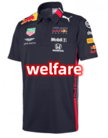 เสื้อทีเชิ้ตสวัสดิการชุดแข่งรถ F1เสื้อโปโลแขนสั้นกระทิงแดง Vestapan Max Verstappen