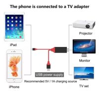 โปรโมชั่น สาย Lightning IPhone/IPad To HDMI HDTV เชื่อมต่อ IPhone/IPad แสดงบนหน้าจอ TV ราคาถูก สายดิจิตอล สายHDMI สายทีวี สายสัญญาณทีวี