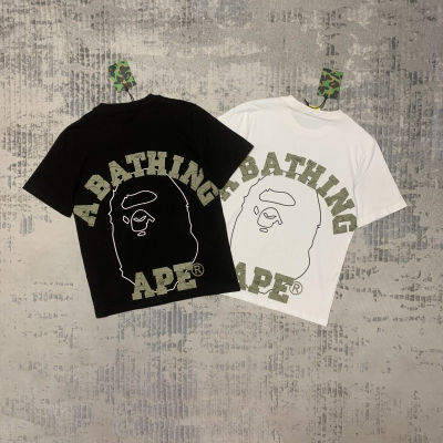 BAPE Summer New 2023 Arrival T-shirts Camouflage 1:1 Print With Tag Men Cotton Women O-Neck Limited Edition Shark head White Black A BATHING APE Badge Short Sleeve Breathable