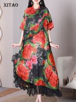 XITAO Dress Personality Fashion Loose Women Casual Print Dress