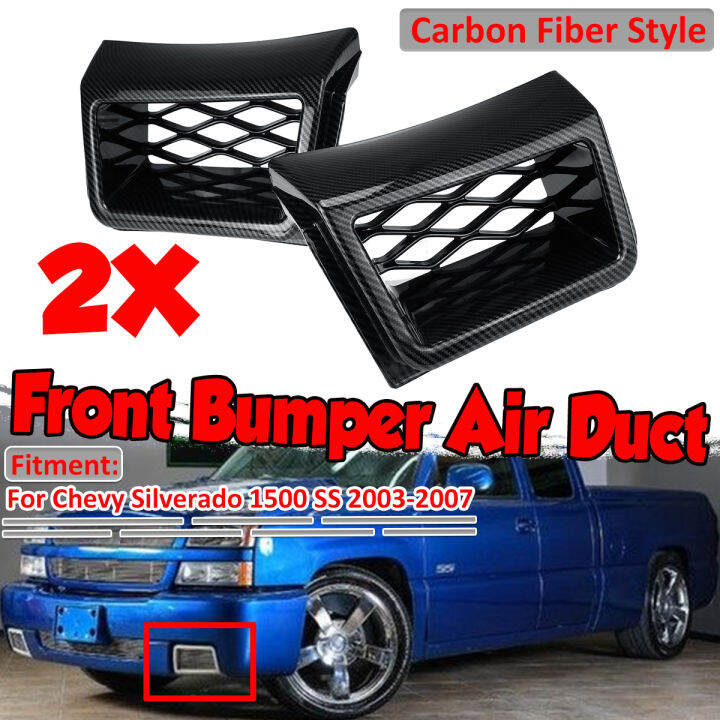 Front Bumper Brake Air Duct Carbon Fiber SS Style Front Bumper Caliper For Chevy Silverado 1500