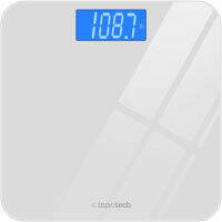 Innotech Digital Bathroom Scale with Easy-to-Read Backlit LCD (White)