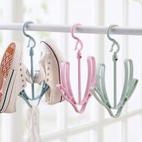 Multi-Functional Drying Rack /Plastic Shoes Drying Rack/2 Hooks Hat Scarf Storage Shelf /Household Drying Accessories