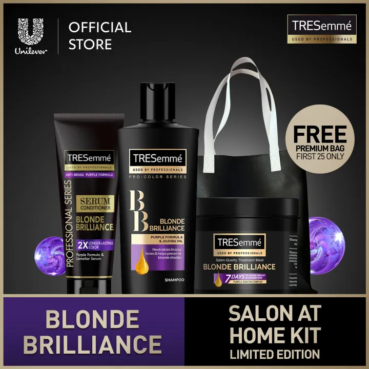 Limited Ed Tresemmé Blonde Brilliance Shampoo 330ml Serum Conditioner 330ml Treatment Mask 1062