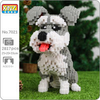 XZ 7021สัตว์โลกการ์ตูน Schnauzer สุนัขนั่งสัตว์เลี้ยง3D รุ่น DIY มินิเมจิกอิฐบล็อกอาคารของเล่นสำหรับเด็กไม่มีกล่อง