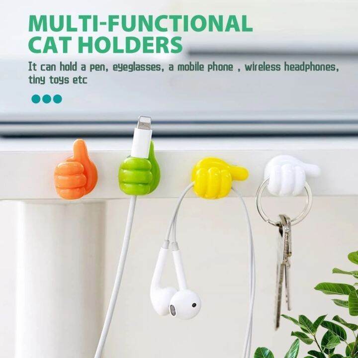 1-4-10pcs-silicone-thumb-wall-hook-cable-management-wire-organizer-clips-wall-hooks-hanger-storage-holder-for-kitchen-bathroom