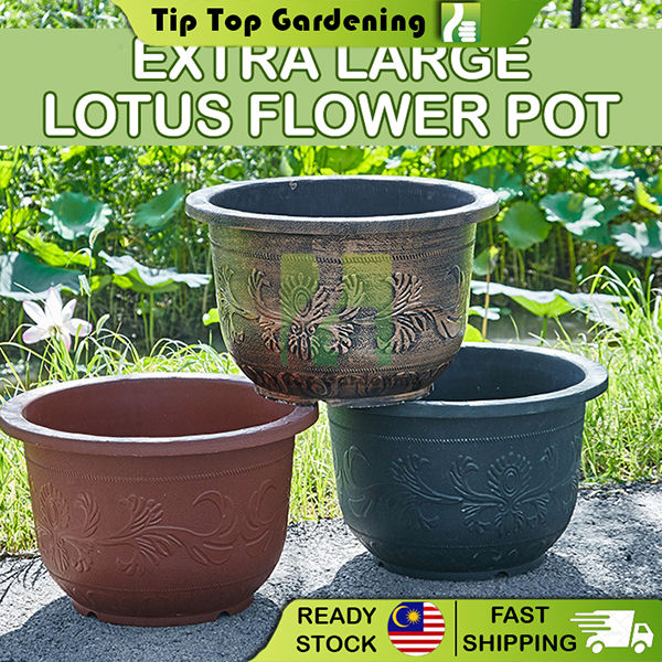 TIPTOP Extra Large Lotus Flower Pot Water Lily Plastic Pots Outdoor ...