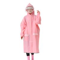 EVA Childrens Raincoat Non Disposable Boys Girls Waterproof Impermeable Rain Coat with Hooded Hiking Cycling Rain Poncho Gear