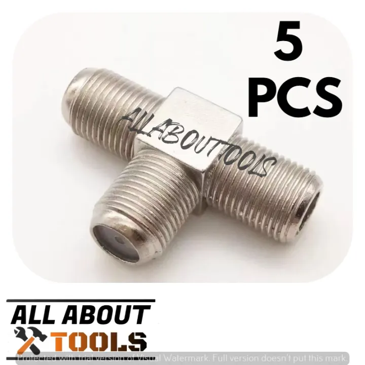 (AAT) 5PCS Simple Coaxial F Type TV Antenna Cable Splitter Combiner T