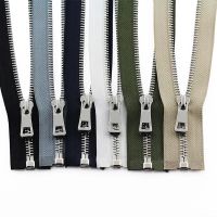 ✒℗✚ 55/65/75cm 5 Colorful High Quality Open-end Auto Lock Silver Metal Zipper DIY Handcraft For Clothing Pocket Garment Shoes