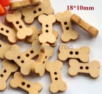 50Pcs/Lot Size:18*10mm Cute Bone Shape Wooden Buttons for Craft Garment Accessories Sewing Button Wholesale Price(KK-437) Haberdashery