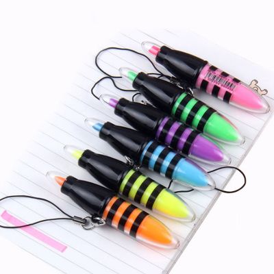 【LZ】◇✶  Marcador de caneta criativo de alta capacidade 6 peças 6 cores abelha iluminador caneta de desenho de mão presente para crianças material de escritório e escolar