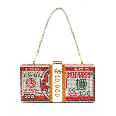 👜2022ใหม่ล่าสุดรูปแบบ Dollar กระเป๋าสะพายไหล่ Rhinestone ส่องแสงแวววาวแฟชั่นช้อปปิ้งทุกวันกระเป๋าถือกระเป๋าราตรีคลัทช์