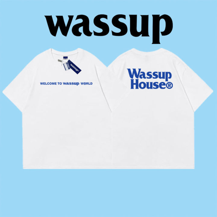 WASSUP เสื้อยืดแขนสั้นสไตล์ฮาราจูกุ,เสื้อผู้หญิงเวอร์ชั่นภาษาเกาหลีนักเรียนหลวม2022