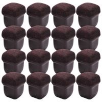 16 Pcs Brown Silicone Chair Leg Floor Protectors, Square Chair Leg Caps with Wrapped Felt