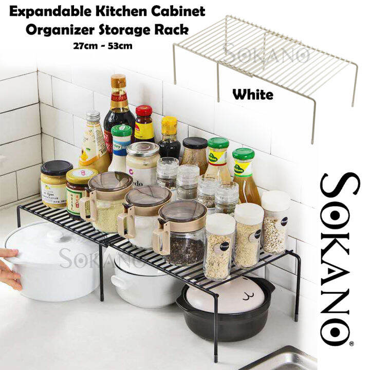 2 Layer Expandable Expandable Under Sink Storage Rack, Multi-function Kitchen  Pot Pan Organizer Cabinet Shelf Holder 