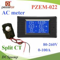 PZEM-022 AC มิเตอร์ดิจิตอล 100A 80-260V โวลท์ แอมป์ วัตต์ พลังงานไฟฟ้า Coil Split CT รุ่น PZEM-022-SP