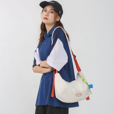 Crossbody Bag Womens Summer Japanese Casual Shoulder Bag College Students Class Fitness Bag Sports Bag Contrast Canvas Bag 2023