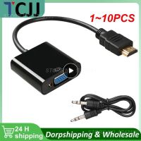 1 10PCS HDMI-compatible to VGA Adapter Digital to Analog Converter Cable For PSLaptop TV Box to Projector Displayer HDTV