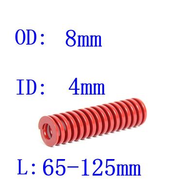 【✆New✆】 zhongkouj558251 1ชิ้นสปริงบีบอัดโหลดขนาดกลางสีแดงแม่พิมพ์สปริงด้านนอกเส้นผ่าศูนย์กลาง8มม. เส้นผ่านศูนย์กลางภายใน4มม. ยาว65-125มม.