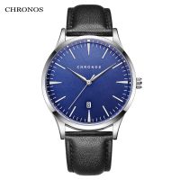 CHRONOS Men Quartz Watch Steel Bracelet Mesh Hook Buckle Strap Waterproof and Shock Resistant Simple Male WristWatch CH27