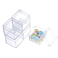 Clear Acrylic 5 Sided Jewelry Display Storage Box Square Cube Props Box 21 Dropshipping