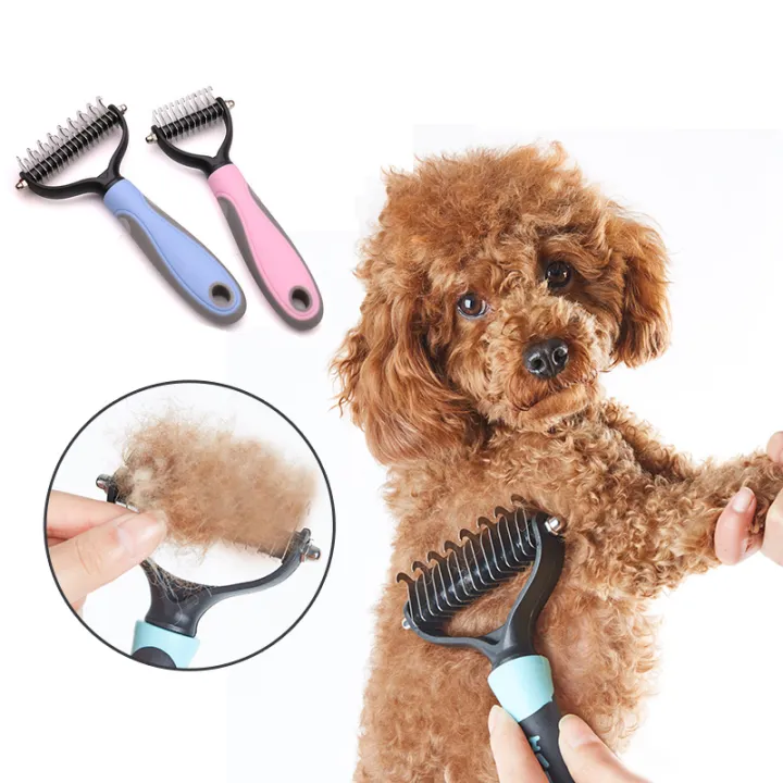 Stainless Steel Pet Untangled Comb Hair Knot Brush Double Untie Knot ...